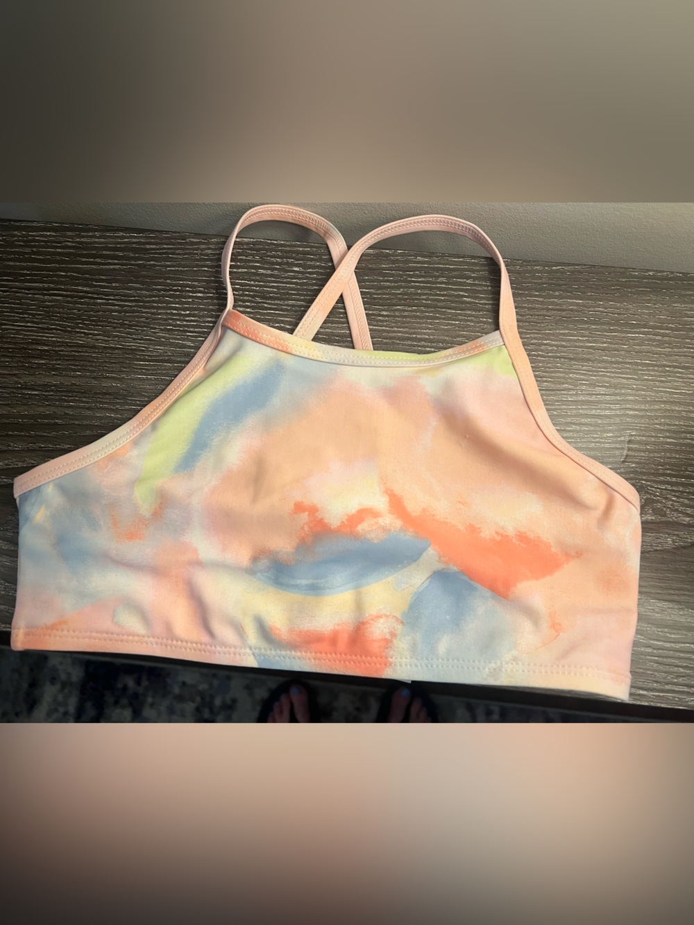 Carter's Pastel Tie-Dye Swim Top in Pink and Light Blue Girl Size 10